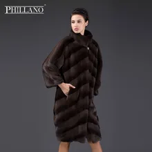 PHILLANO 2017 New Premium Women mink garment natural fur diagonal layout short coat of mink Scandinavia Denmark NAFA YG14043-100
