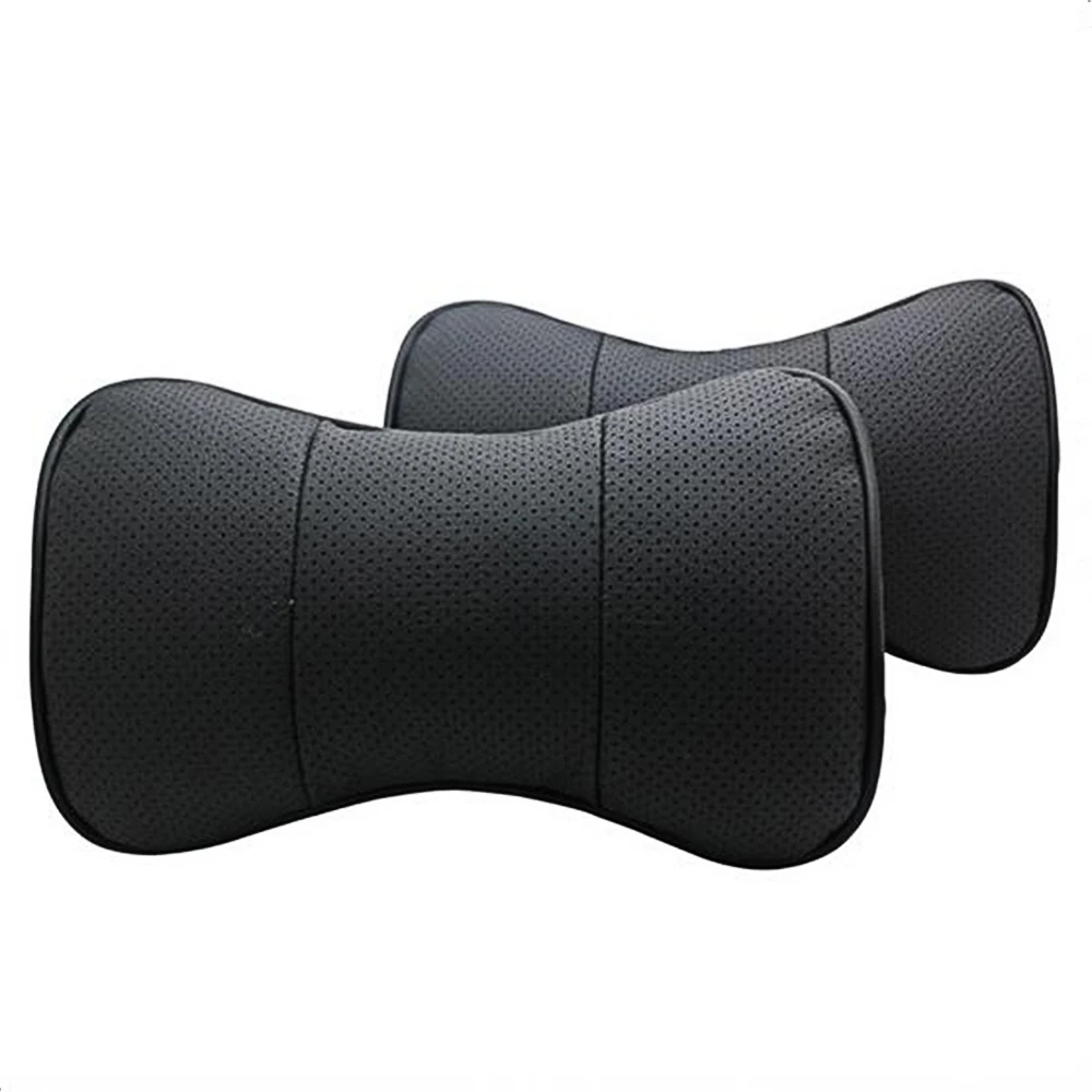 Кожа подголовник автомобиля подушка шеи Rest подушки сиденья для Suzuki OPel Citroen Benz Smart MG FIAT Geely BYD с логотип