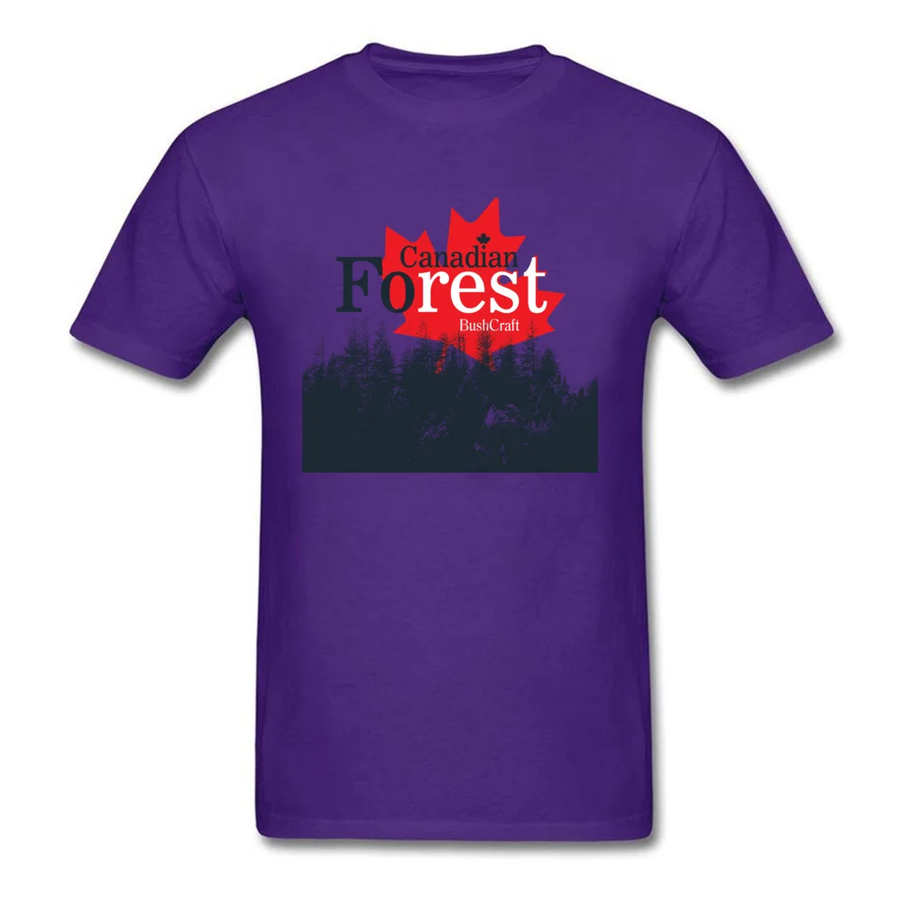 Canadian Forest BushCraft T-shirts for Men Casual Labor Day Tops Tees Short Sleeve Family Camisa Tshirts Crew Neck 100% Cotton Canadian Forest BushCraft purple