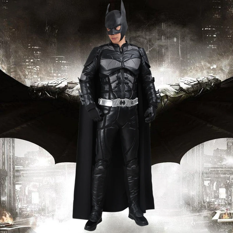 Bruce Wayne Cosplay Superhero Halloween Costume Leather Classic Halloween Suits