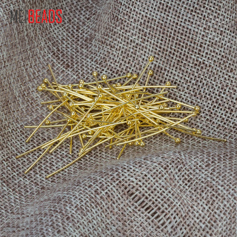 MEIBEADS 100 шт./лот 30 мм золотой серебристый цвет Круглый Pin t-pin для DIY ювелирных