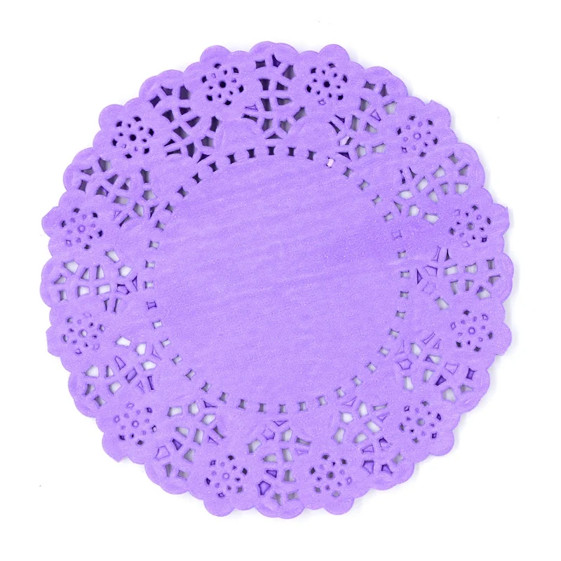 YPP CRAFT 4.5" Purple Lace Paper Doilies/Placemats for Wedding Party