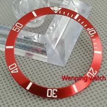 Детали часов 38 мм полный красный титановый безель с белой вставкой для 40 мм автоматические часы P300-(48