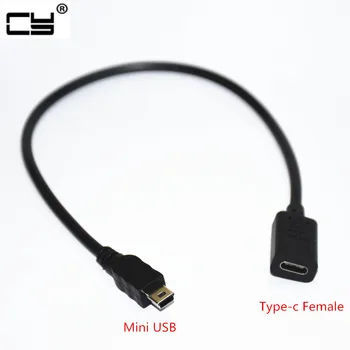 

USB 3.1 Type-c Female to USB Mini-USB male 90 Degree Right Angled Convert adapter Cable 25cm Data charger Cable