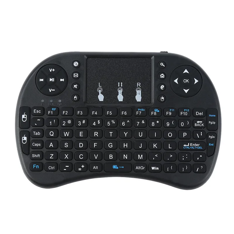 2,4 ГГц английская мини-клавиатура портативная умная сенсорная клавиатура Air mouse портативная клавиатура для Android Smart tv приставка - Цвет: Черный