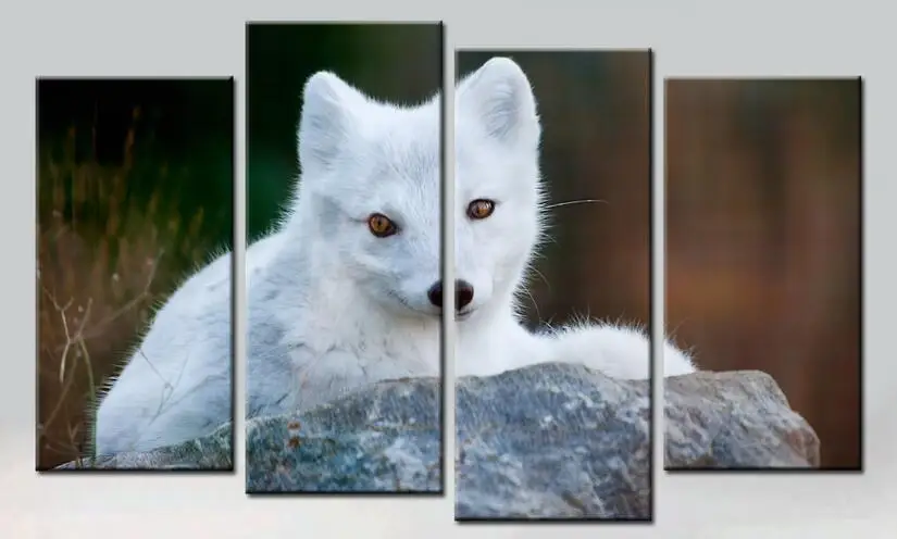 Unframed Wall Art Canvas Modern Painting Animal Fox Printed Pictures Home Decoration