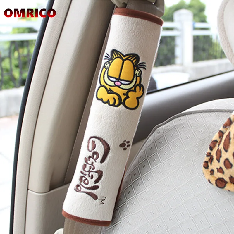 Cartoon Cute Garfield Cat Car Seat Belt Cover Shoulder Padding Cotton