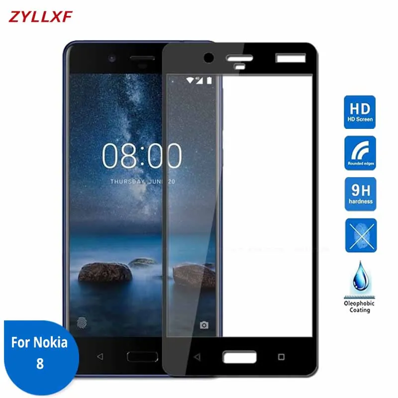 

For Nokia 8 Full cover Tempered Glass Premium Screen protector film 9H 2.5D Safety Film On Nokia8 TA-1012 TA 1012