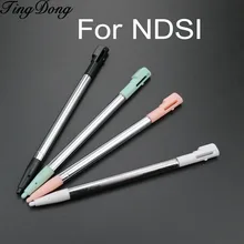 Tindong caneta retrátil de metal, caneta retrátil extensível com stylus de tela touch para nintendo dsi e ndsi, 4 peças