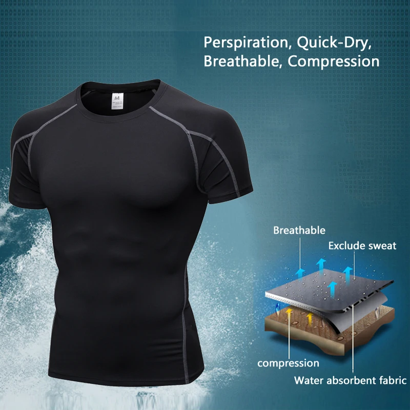 Goede Compressie Jogging Korte Mouwen Tops Shorts Trainingspak Fitness Strakke Running Set T shirt Leggings Heren Sportkleding Gym Sport Pak