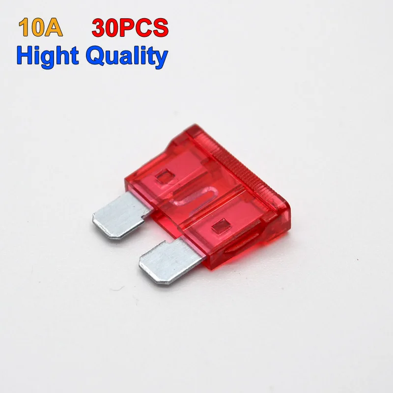 30Pcs 10A Safe High Quality Medium Blade Fuse Motorcycle Truck Suv Car Replacement | Обустройство дома