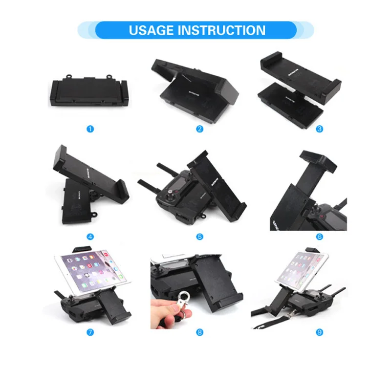 5.5 7.9 9.7 inch Tablet Phone Holder Extended Bracket with Filter storage box bag for DJI Spark  MAVIC Pro Air mavic 2 zoom pro drone 1 (9)