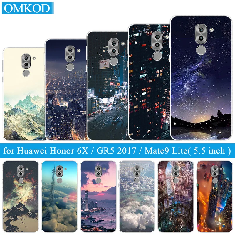 Для Huawei Honor 6X/GR5 2017 чехол силиконовый задняя крышка Черный матовый 5 дюймов TPU для