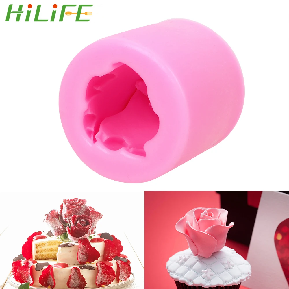 

HILIFE Cookie Soap Fondant Mould Pastry Cake Decorating Tool Kitchen Accessories 3D Rose Flower Form Cake Silicone Mold