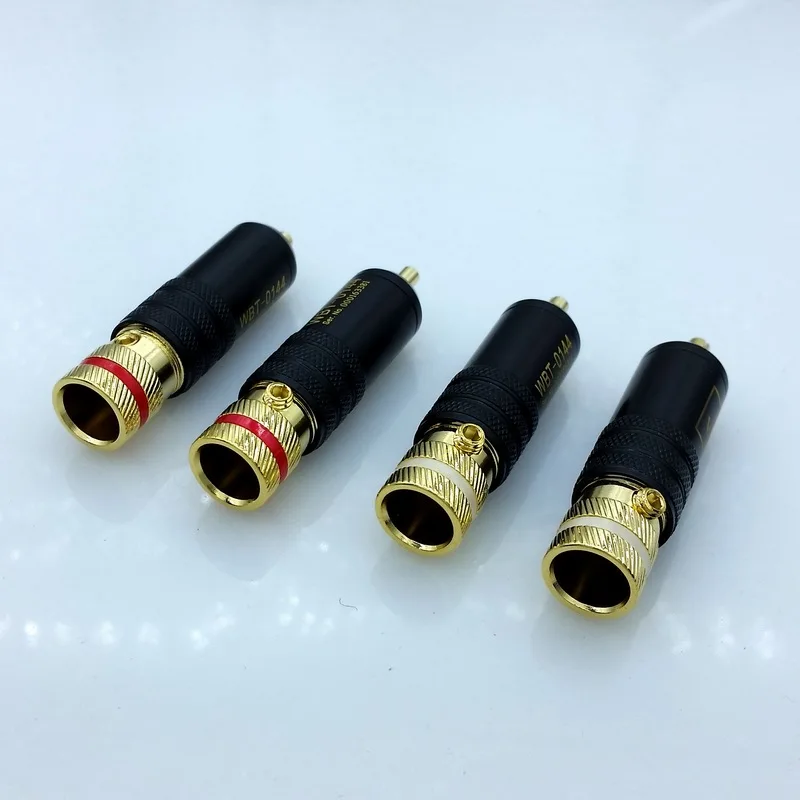 Бесплатная доставка WBT 0144 позолоченный RCA штекер 4 шт./лот|plug bolt|plugplug plastic |