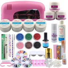 Маникюрный набор УФ-Полировка основа верхнее покрытие маникюрные наборы 9 Вт УФ светодиодная лампа Электрический Маникюр Ручка инструмент для ногтей УФ акриловый смешанный набор для ногтей