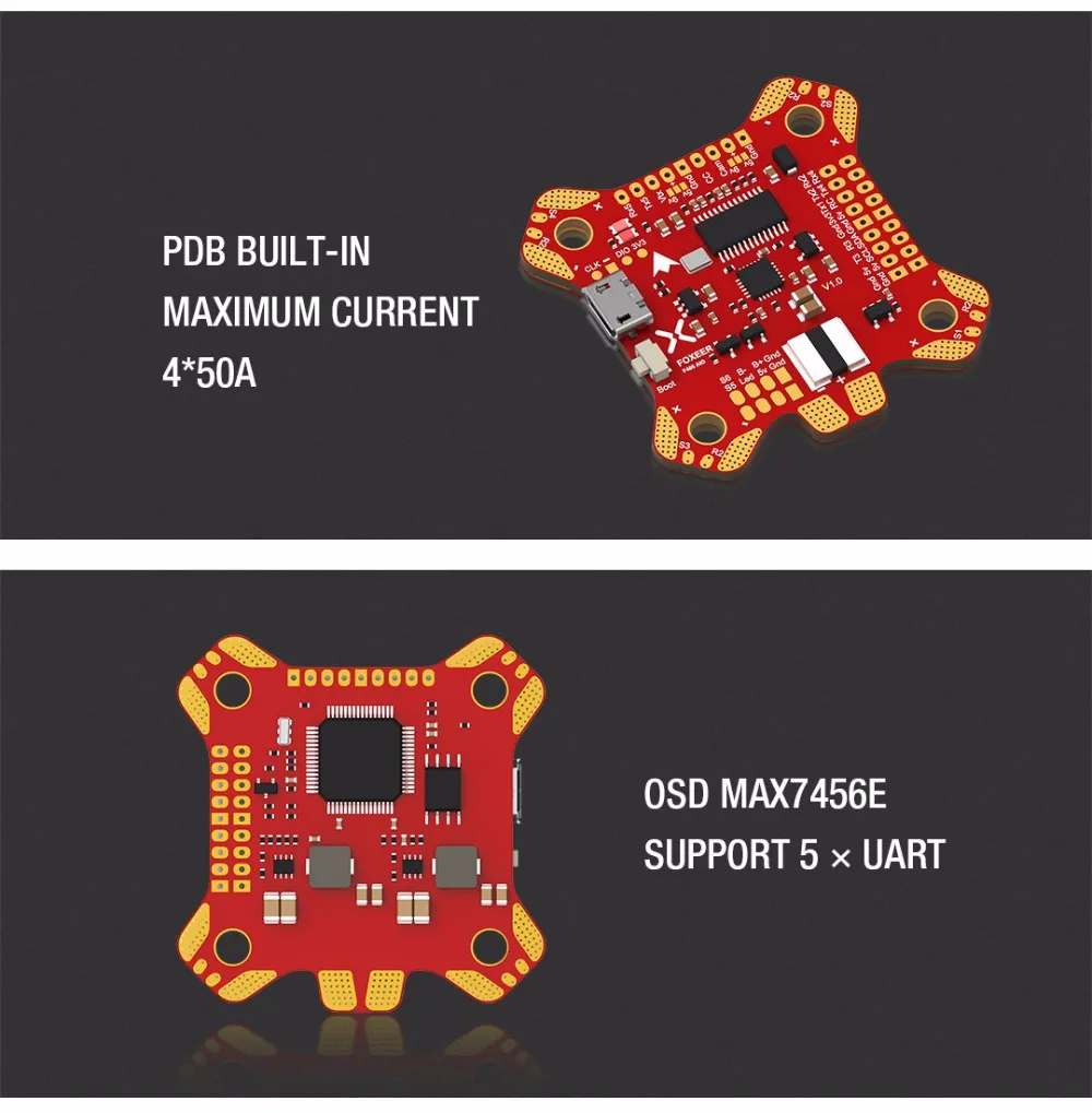 Foxeer F405 F4 AIO система управления полётом с диагональю экрана 3-6 S с Betaflight OSD/5C 2A BEC полета Управление доска для радиоуправляемого летательного аппарата FPV Фристайл Квадрокоптер