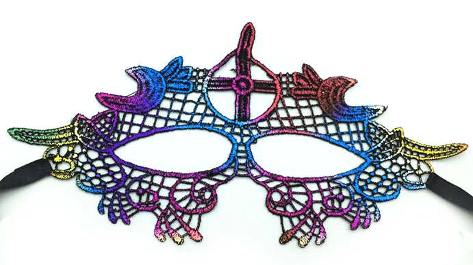 New Halloween colorful bronzing lace blindfold sexy masquerade party amorphous mask festive supplies mask halloween