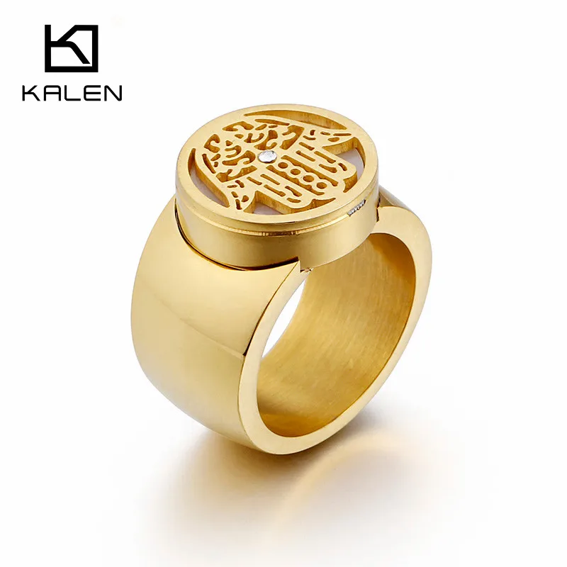

Kalen Women Fatima Rings Shell & Stainless Steel Peru Lima Gold Hamsa Hand Rings Female Fashion Jewelry Wholesale Drop Shipping