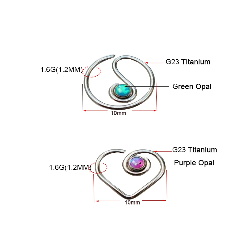 G23 16 г титана опал хряща пирсинг Ланге Стад пирсинг для хрящевой части уха Стад Ombligo серьги уха пирсинг тела ювелирные изделия