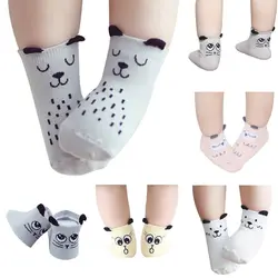 Лицо забавные Носки для новорожденных детей хлопковые нескользящие носки без пятки корейский ребенок дети мультфильм версия Носки