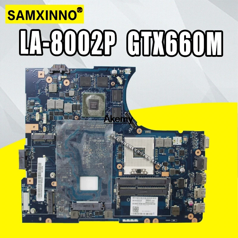 

Y580 QIWY4 LA-8002P motherboard For LENOVO Y580 Laptop Motherboard 90001314 GTX660M 2G HM76 DDR3 Test 100% work