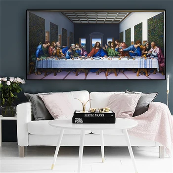 

The Last Supper by Leonardo Da Vinci Famous Abstract Canvas Painting Affiche Scandinave Wall Art Picture for Living Room t Decor