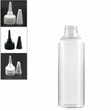 200 мл пустая пластиковая бутылка, прозрачная ПЭТ бутылка с прозрачными/белыми/черными закручивающимися верхними крышками с заостренным носком и верхней крышкой