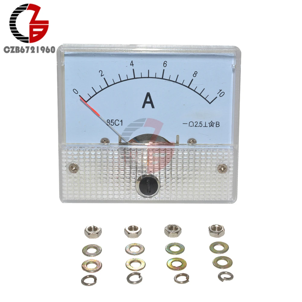 Аналоговый измеритель тока DC10A GB/T7676 98 Амперметр 85C1 Белый 0 10A|current meter|current meter