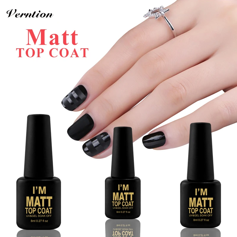 Verntion lucky Lacquer Matt Top Coat Nail Art UV Gel Polish Matte Top