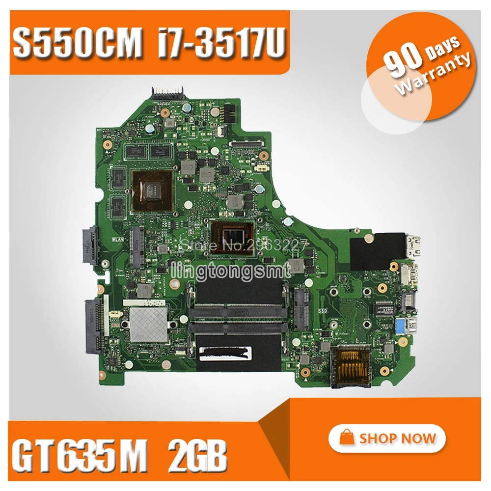 For ASUS A56C S550CM S56C S550C Laptop Motherboard i7 CPU on board Mainboard K56CM rev2 0