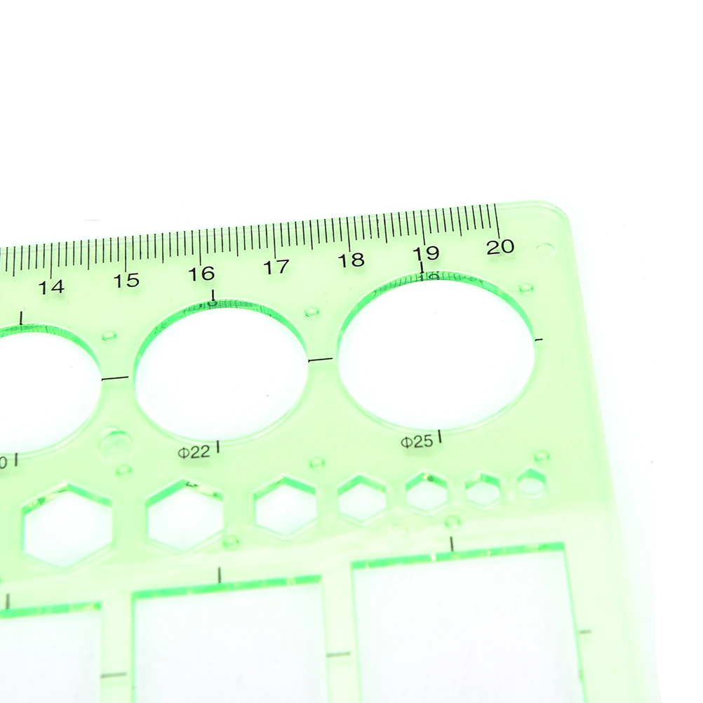 1 шт. новый зеленый Пластик круги квадраты Геометрическая шаблон линейка подходит для Школьные Канцелярские Дети Игрушки для рисования