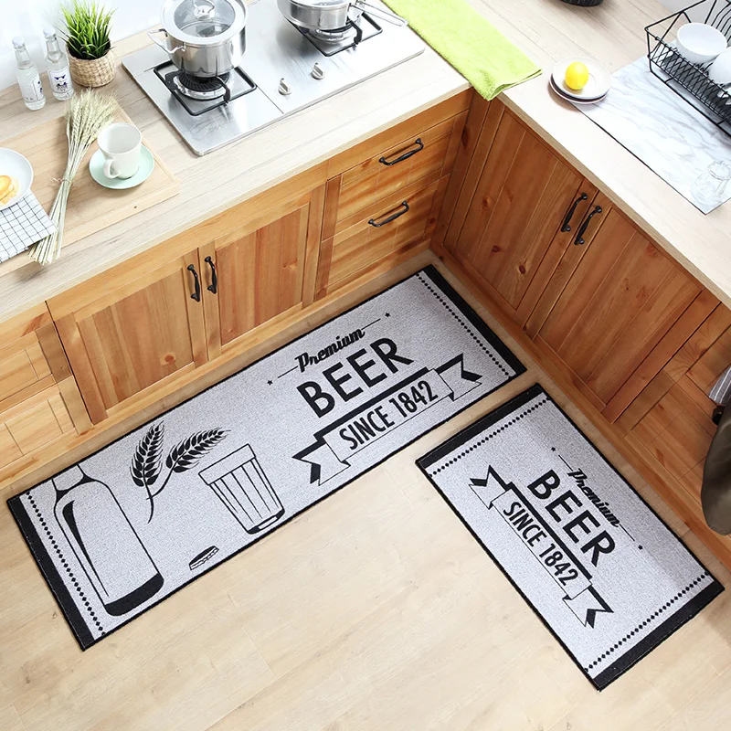 50x80CM+50x160CM 2Pcs Kitchen Floor Mats Polyester Cotton Oil Control Water Absorbing Antiskid Mat Kitchen Rug 50x80CM+50x160CM 2Pcs Kitchen Floor Mats Polyester Cotton Oil Control Water Absorbing Antiskid Mat Kitchen Rug