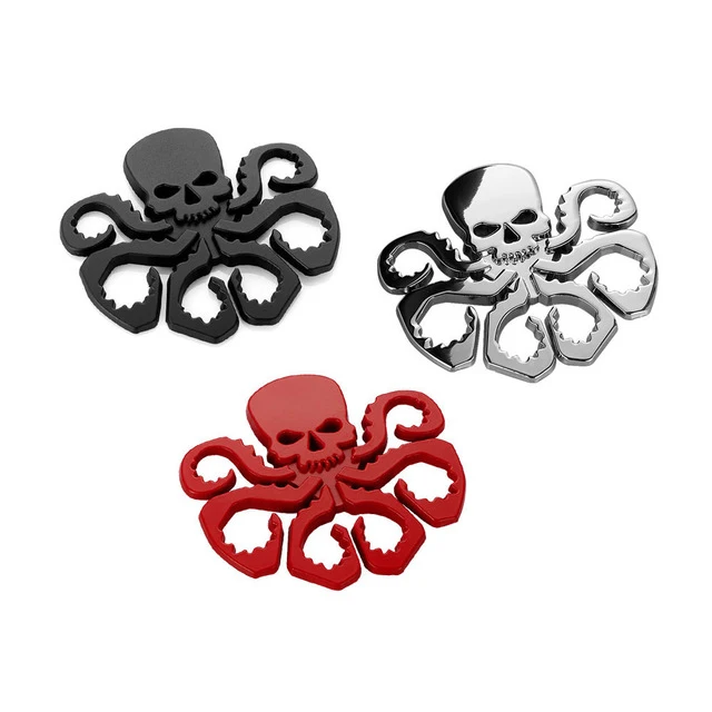 

Skull HEIL HYDRA Avengers SHIELD Emblem Badge Logo Motorcycle Car Styling Cool Decoration DIY Sticker Accessories 7x6.5cm