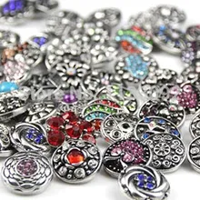 Лидер продаж, 50 шт./лот высококачественные, смешанного много стилей 18 мм Металлические Часы Стразы стили кнопка новые ювелирные украшения