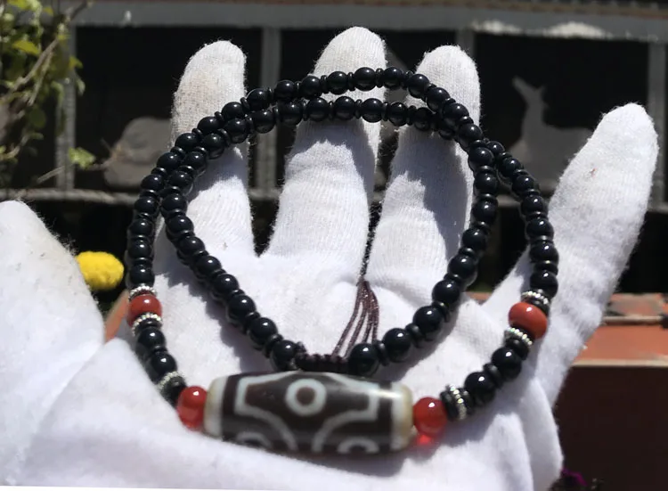 

6 Eyes Tibet Agate Old Dzi Bead Pendant Adjustable Necklace Coconut shell beads necklace for Men and Women Free Shipping