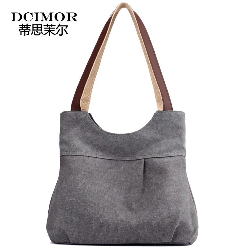 DCIMOR Brand High Quality Canvas Handbag Women Large Capacity Shoulder Bag Female Shopping bags Tote Package Fashion travel bag DCIMOR Brand High Quality Canvas Handbag Women Large Capacity Shoulder Bag Female Shopping bags Tote Package Fashion travel bag