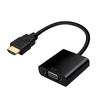 

HFES [Upgraded Version] HDMI 1080P to VGA Cable Adapter Converter for PC Laptop Power-Free, Raspberry Pi - Black