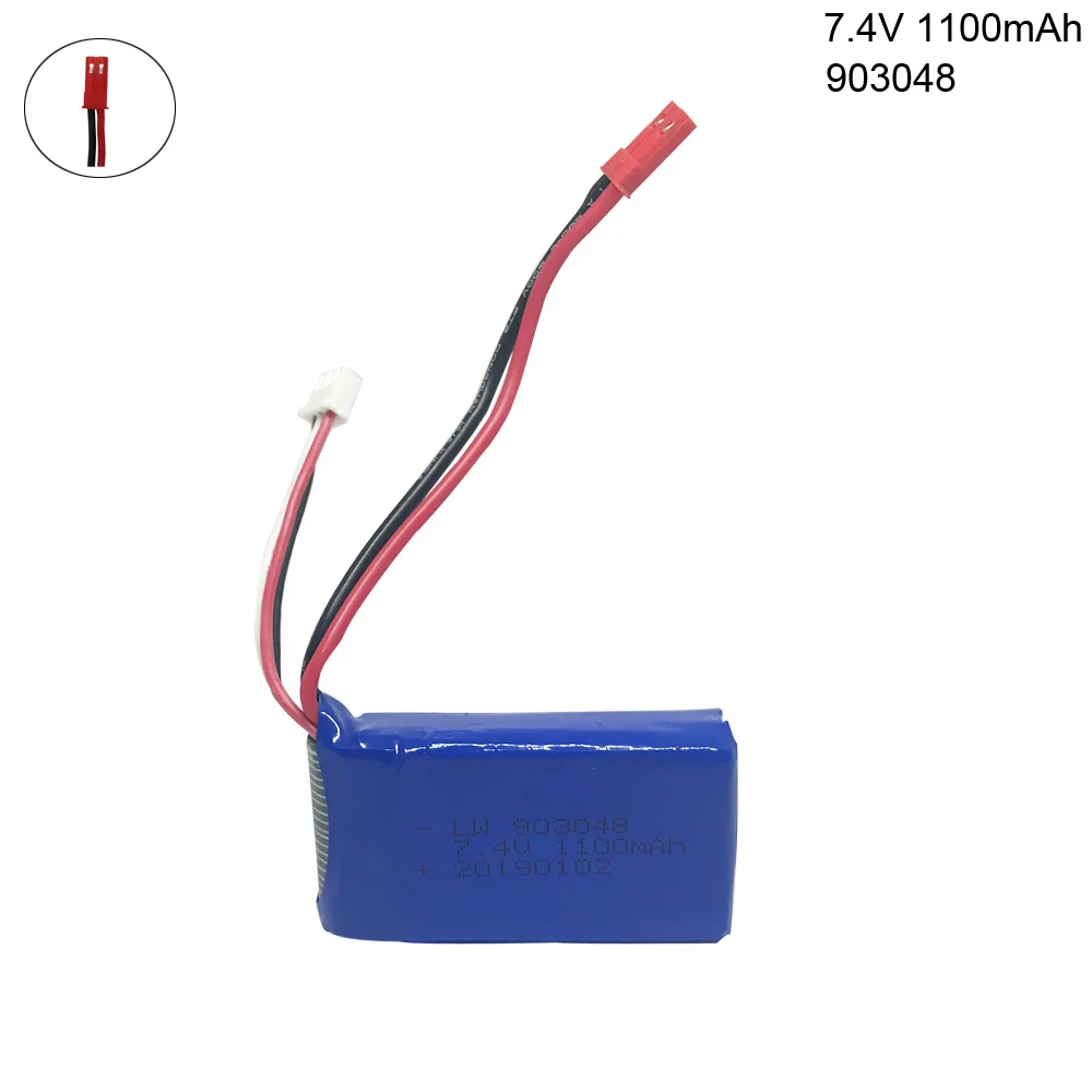 

7.4V 1100mAh 903048 LiPo Battery for WLtoys A949 A959 A969 A979 V912 V913 V353 k929 V262 L959 T23 T55 F45 7.4V battery for wltoy