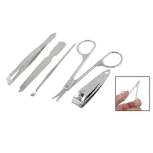 HHFF металлический ушной очиститель брови ножницы комплект макияж инструмент+ фиолетовый мешок