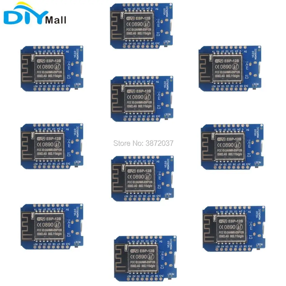 10 шт./лот для Wemos D1 Mini V2.2.0 WiFi ESP8266 ESP 12S плата разработки IOT Интернет вещей|Модули
