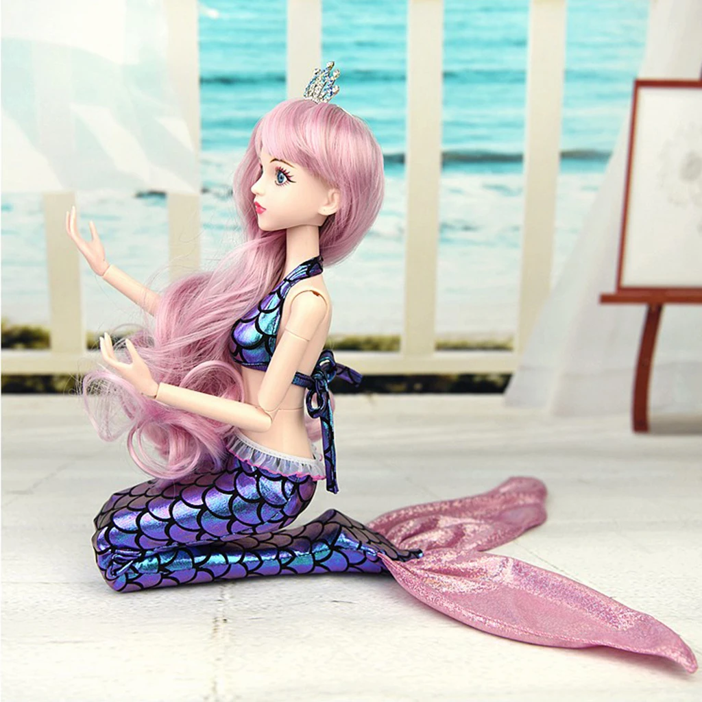 

16 inch Ball Jointed Doll Clothes Set Mermaid Fish Dress and Bra for 1/4 BJD Dolls Dress Up