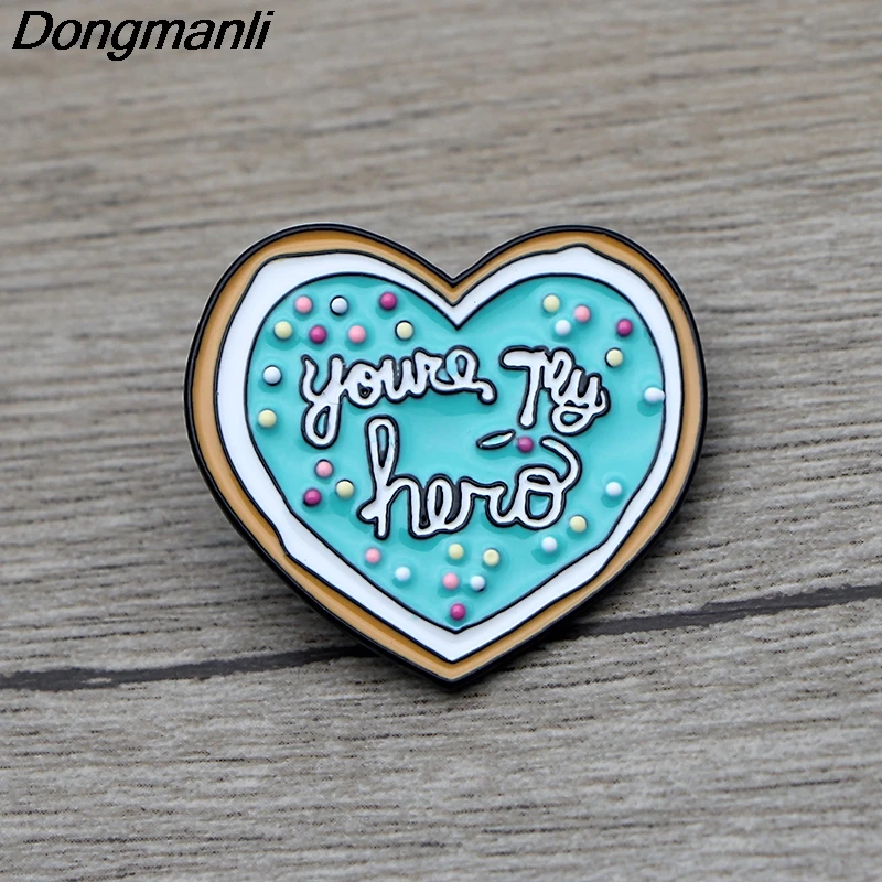 

L3636 Wreck It Ralph You're My Hero Cookie Enamel Pin Brooches Cartoon Metal Brooch Pins Denim Hat Badge Collar Jewelry 1pcs