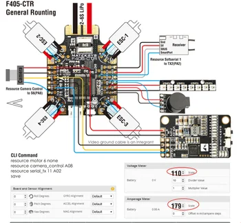 

BetaFlight F405-CTR Flight Controller Built-in PDB OSD 5V/2A BEC Current Sensor for RC Drone