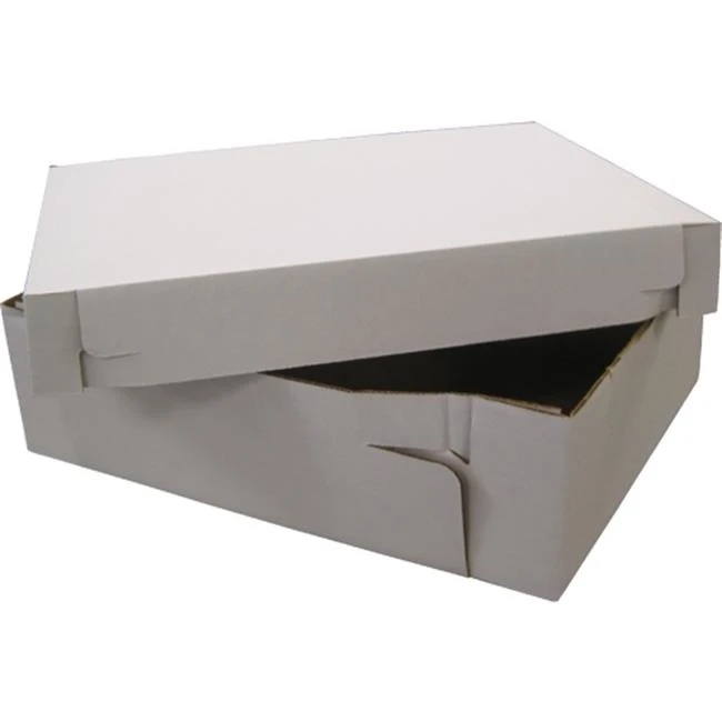 CPC B12126C 12 x 12 x 6 in. 2-Piece Corrugated Heavy Duty White Cake Box Case of 25