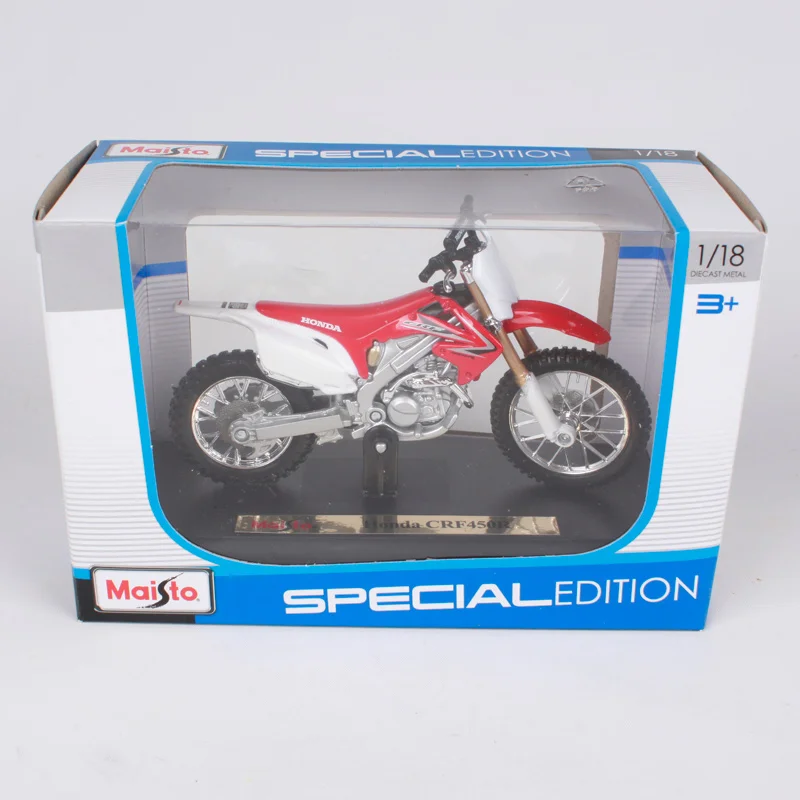 Maisto 1:18 Honda CRF 450 R красный мотоцикл литье под давлением модель игрушки в коробке 10021