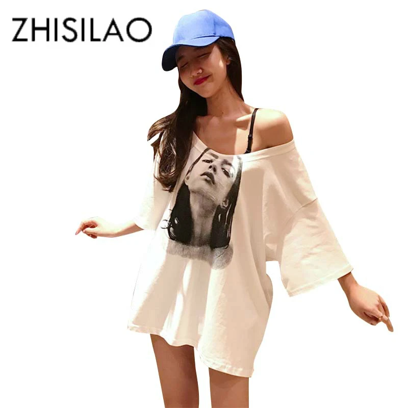 

O-neck T-shirt Plus Size Women Cotton Print Summer Tshirt 2019 Maxi Boyfriends Tee Shirt Femme Casual Long Women Tops Chic