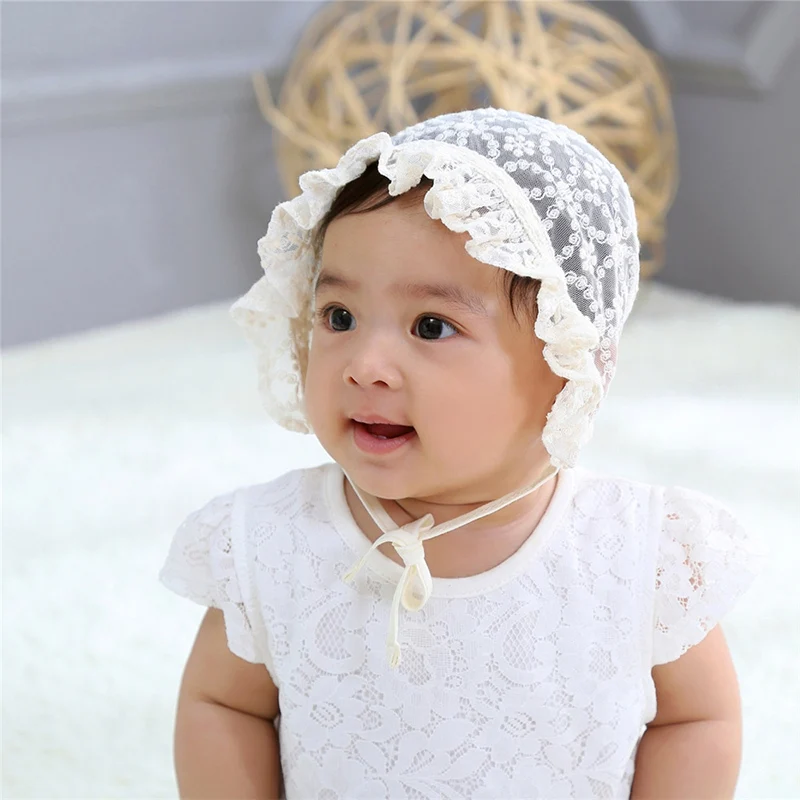 KESYOO Sombrero para bebé con encaje de princesa para niña 
