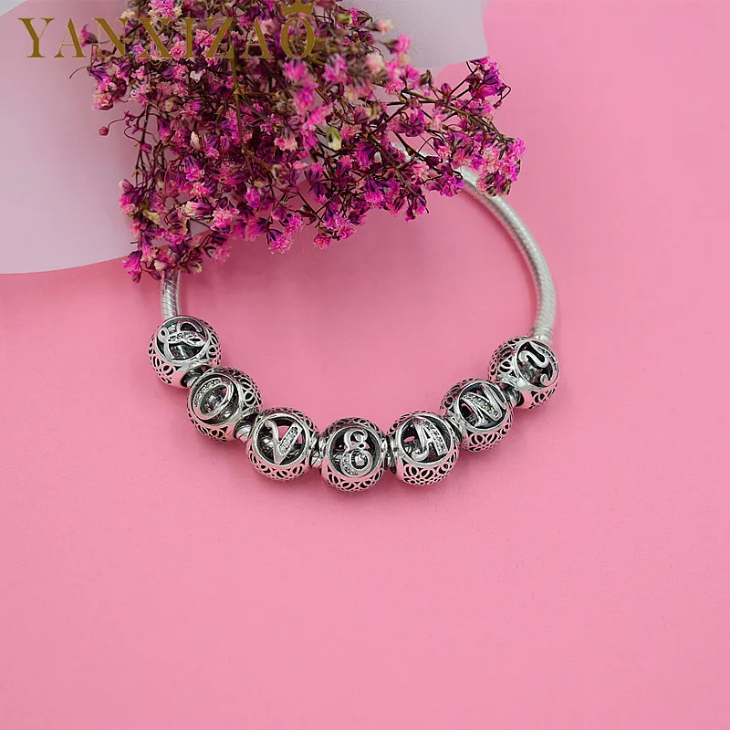 

hot Silver European CZ Charm Beads Fit Style Bracelet Pendant Necklace DIY Jewelry Originals