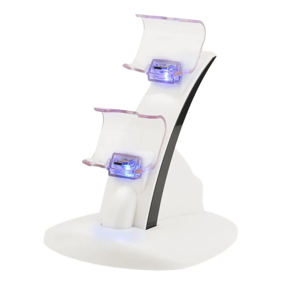 

LED Micro Dual Controller Holder Charger 2 LED Micro USB Handle Fast Charging Dock Station Stand Charger for PS4 Controller